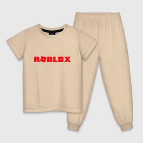 Детская пижама хлопок с принтом Roblox Logo в Рязани, 100% хлопок |  брюки и футболка прямого кроя, без карманов, на брюках мягкая резинка на поясе и по низу штанин
 | logo | roblox | лого | логотип | надпись | роблокс