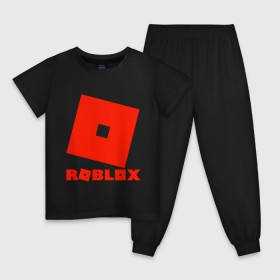 Детская пижама хлопок с принтом Roblox Logo в Рязани, 100% хлопок |  брюки и футболка прямого кроя, без карманов, на брюках мягкая резинка на поясе и по низу штанин
 | Тематика изображения на принте: logo | roblox | лого | логотип | надпись | роблокс