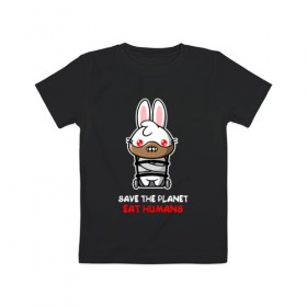 Детская футболка хлопок с принтом Save The Planet в Рязани, 100% хлопок | круглый вырез горловины, полуприлегающий силуэт, длина до линии бедер | 