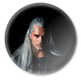 Значок с принтом The Witcher. Geralt of Rivia в Рязани,  металл | круглая форма, металлическая застежка в виде булавки | Тематика изображения на принте: andrzej | cavill | ciri | cirilla | geralt | henry | netflix | rivia | sapkowski | witcher | yennefer | анджей | ведьмак | генри | геральт | йеннифэр | кавилл | ривия | сапковский | цири | цирилла