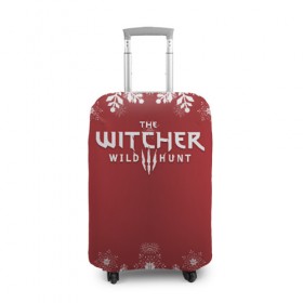 Чехол для чемодана 3D с принтом The Witcher Новогодний в Рязани, 86% полиэфир, 14% спандекс | двустороннее нанесение принта, прорези для ручек и колес | 