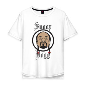 Мужская футболка хлопок Oversize с принтом Снуп Дог | Snoop Dogg в Рязани, 100% хлопок | свободный крой, круглый ворот, “спинка” длиннее передней части | 