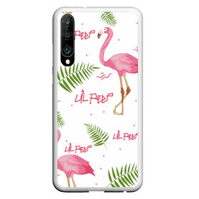 Чехол для Honor P30 с принтом Lil Peep pink flamingo в Рязани, Силикон | Область печати: задняя сторона чехла, без боковых панелей | benz truck | girls. pink | gustav hr | hip hop | lil | lil peep | peep | rap | лил | лилпип | листья | пальма | пальмы | пип | розовый | рэп | фламинго | хип хоп | эмо | эмо реп