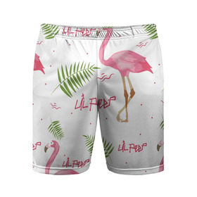 Мужские шорты 3D спортивные с принтом Lil Peep pink flamingo в Рязани,  |  | benz truck | girls. pink | gustav hr | hip hop | lil | lil peep | peep | rap | лил | лилпип | листья | пальма | пальмы | пип | розовый | рэп | фламинго | хип хоп | эмо | эмо реп