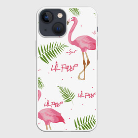 Чехол для iPhone 13 mini с принтом Lil Peep pink flamingo в Рязани,  |  | benz truck | girls. pink | gustav hr | hip hop | lil | lil peep | peep | rap | лил | лилпип | листья | пальма | пальмы | пип | розовый | рэп | фламинго | хип хоп | эмо | эмо реп