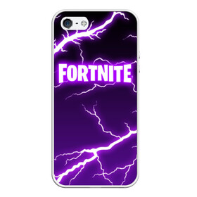 Чехол для iPhone 5/5S матовый с принтом FORTNITE STORM в Рязани, Силикон | Область печати: задняя сторона чехла, без боковых панелей | 2019 | armor | armour | battle royale | cybersport | esport | fortnite | game | llama | logo | storm | батл рояль | броня | буря | игра | киберспорт | лама | молнии | молния | разряд | симулятор строительства | строительство | ток | фиолето