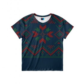 Детская футболка 3D с принтом Ugly Sweater в Рязани, 100% гипоаллергенный полиэфир | прямой крой, круглый вырез горловины, длина до линии бедер, чуть спущенное плечо, ткань немного тянется | 