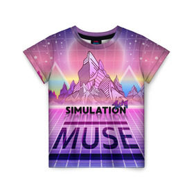 Детская футболка 3D с принтом Simulation Theory. Muse в Рязани, 100% гипоаллергенный полиэфир | прямой крой, круглый вырез горловины, длина до линии бедер, чуть спущенное плечо, ткань немного тянется | Тематика изображения на принте: matthew bellamy | muse | simulation theory | мьюз | мэт бэллами | мэтью беллами