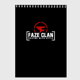 Скетчбук с принтом FAZE CLAN в Рязани, 100% бумага
 | 48 листов, плотность листов — 100 г/м2, плотность картонной обложки — 250 г/м2. Листы скреплены сверху удобной пружинной спиралью | action | astralis | awp | counter strike | cs go | cs go global offensive | cybersport | faze clan | game | gamer | hyper beast | shooter | skin | team liquid | киберспорт | оружие | скины