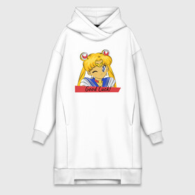 Платье-худи хлопок с принтом Sailor Moon Good Luck в Рязани,  |  | good luck | goodluck | sailor moon | sailormoon | мультик | мультяшка | надпись | сейлор мун | сейлормун | сэйлормун | удачи