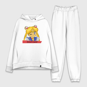 Женский костюм хлопок Oversize с принтом Sailor Moon Good Luck в Рязани,  |  | good luck | goodluck | sailor moon | sailormoon | мультик | мультяшка | надпись | сейлор мун | сейлормун | сэйлормун | удачи