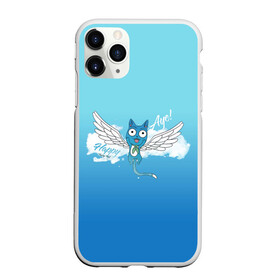 Чехол для iPhone 11 Pro матовый с принтом Happy Aye! (Fairy Tail) в Рязани, Силикон |  | anime | blue | cat | fairy tail | happy | аниме | кот | кошка | синий | хвост феи | хэппи