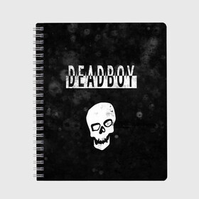 Тетрадь с принтом BONES DEADBOY SESH в Рязани, 100% бумага | 48 листов, плотность листов — 60 г/м2, плотность картонной обложки — 250 г/м2. Листы скреплены сбоку удобной пружинной спиралью. Уголки страниц и обложки скругленные. Цвет линий — светло-серый
 | Тематика изображения на принте: bones | boy | dead | deadboy | elmo | hdmi | hip | hop | kennedy | metal | rap | rapper | scream | sesh | seshollowaterboyz | skull | team | кеннеди | кости | костя | метал | рэп | рэпер | сеш | скрим | сэш | хип | хоп | череп | элмо