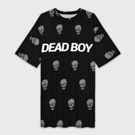 Платье-футболка 3D с принтом Bones Deadboy в Рязани,  |  | bones | boy | dead | deadboy | elmo | hdmi | hip | hop | kennedy | metal | rap | rapper | scream | sesh | seshollowaterboyz | skull | team | кеннеди | кости | костя | метал | рэп | рэпер | сеш | скрим | сэш | хип | хоп | череп | элмо