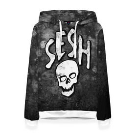 Женская толстовка 3D с принтом SESH Team (Bones) в Рязани, 100% полиэстер  | двухслойный капюшон со шнурком для регулировки, мягкие манжеты на рукавах и по низу толстовки, спереди карман-кенгуру с мягким внутренним слоем. | bones | boy | dead | deadboy | elmo | hdmi | hip | hop | kennedy | metal | rap | rapper | scream | sesh | seshollowaterboyz | skull | team | кеннеди | кости | костя | метал | рэп | рэпер | сеш | скрим | сэш | хип | хоп | череп | элмо