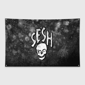 Флаг-баннер с принтом SESH Team (Bones) в Рязани, 100% полиэстер | размер 67 х 109 см, плотность ткани — 95 г/м2; по краям флага есть четыре люверса для крепления | bones | boy | dead | deadboy | elmo | hdmi | hip | hop | kennedy | metal | rap | rapper | scream | sesh | seshollowaterboyz | skull | team | кеннеди | кости | костя | метал | рэп | рэпер | сеш | скрим | сэш | хип | хоп | череп | элмо