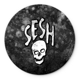 Коврик круглый с принтом SESH Team (Bones) в Рязани, резина и полиэстер | круглая форма, изображение наносится на всю лицевую часть | Тематика изображения на принте: bones | boy | dead | deadboy | elmo | hdmi | hip | hop | kennedy | metal | rap | rapper | scream | sesh | seshollowaterboyz | skull | team | кеннеди | кости | костя | метал | рэп | рэпер | сеш | скрим | сэш | хип | хоп | череп | элмо