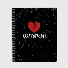 Тетрадь с принтом XXXTentacion Red Broken Heart в Рязани, 100% бумага | 48 листов, плотность листов — 60 г/м2, плотность картонной обложки — 250 г/м2. Листы скреплены сбоку удобной пружинной спиралью. Уголки страниц и обложки скругленные. Цвет линий — светло-серый
 | broken | dead | heart | king | legend | music | rap | rapper | red | revenge | rip | xtentation | xxtennation | xxx | xxxtentacion | красное | мертв | музыка | память | разбитое | репер | рип | рэп | сердце | тентасьон | умер