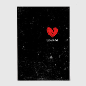 Постер с принтом XXXTentacion Red Broken Heart в Рязани, 100% бумага
 | бумага, плотность 150 мг. Матовая, но за счет высокого коэффициента гладкости имеет небольшой блеск и дает на свету блики, но в отличии от глянцевой бумаги не покрыта лаком | broken | dead | heart | king | legend | music | rap | rapper | red | revenge | rip | xtentation | xxtennation | xxx | xxxtentacion | красное | мертв | музыка | память | разбитое | репер | рип | рэп | сердце | тентасьон | умер