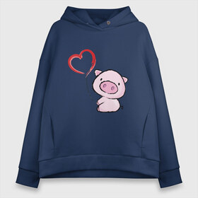 Женское худи Oversize хлопок с принтом Pig Love в Рязани, френч-терри — 70% хлопок, 30% полиэстер. Мягкий теплый начес внутри —100% хлопок | боковые карманы, эластичные манжеты и нижняя кромка, капюшон на магнитной кнопке | 2019 | cat | kitty | д | дед мороз | елка | желание | животные | зима | кабан | китти | кот | котенок | кошка | милый | мороз | настроение | новый год | пеппа | подарок | позитив | поросенок | праздник | радость