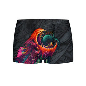 Мужские трусы 3D с принтом CS:GO - Hyper Beast Original в Рязани, 50% хлопок, 50% полиэстер | классическая посадка, на поясе мягкая тканевая резинка | Тематика изображения на принте: asiimov | beast | counter | counter strike | counterstrike | cs go | cs:go | csgo | global | hyper | hyperbeast | offensive | skin | strike | азимов | гоу | контер | контр | контра | контрстрайк | скин | страйк | сы пщ