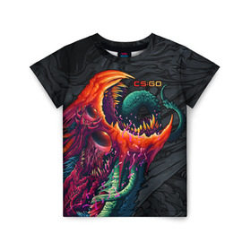 Детская футболка 3D с принтом CS:GO - Hyper Beast Original в Рязани, 100% гипоаллергенный полиэфир | прямой крой, круглый вырез горловины, длина до линии бедер, чуть спущенное плечо, ткань немного тянется | Тематика изображения на принте: asiimov | beast | counter | counter strike | counterstrike | cs go | cs:go | csgo | global | hyper | hyperbeast | offensive | skin | strike | азимов | гоу | контер | контр | контра | контрстрайк | скин | страйк | сы пщ