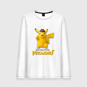 Мужской лонгслив хлопок с принтом Detetive Pikachu в Рязани, 100% хлопок |  | detective | picachu | pokemon | детектив | пикачу | покемон