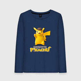 Женский лонгслив хлопок с принтом Detetive Pikachu в Рязани, 100% хлопок |  | detective | picachu | pokemon | детектив | пикачу | покемон