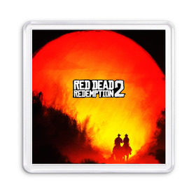 Магнит 55*55 с принтом red dead redemption 2 в Рязани, Пластик | Размер: 65*65 мм; Размер печати: 55*55 мм | game | red dead | red dead redemption 2 | redemption 2 | rockstar games | бандиты | дикий запад | игры | ковбои | оружие