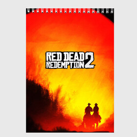 Скетчбук с принтом red dead redemption 2 в Рязани, 100% бумага
 | 48 листов, плотность листов — 100 г/м2, плотность картонной обложки — 250 г/м2. Листы скреплены сверху удобной пружинной спиралью | game | red dead | red dead redemption 2 | redemption 2 | rockstar games | бандиты | дикий запад | игры | ковбои | оружие