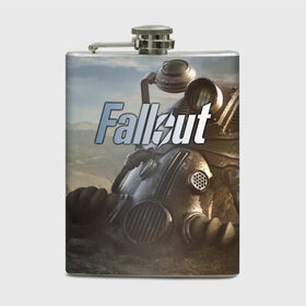 Фляга с принтом Fallout в Рязани, металлический корпус | емкость 0,22 л, размер 125 х 94 мм. Виниловая наклейка запечатывается полностью | Тематика изображения на принте: 