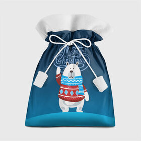 Подарочный 3D мешок с принтом Merry Christmas в Рязани, 100% полиэстер | Размер: 29*39 см | Тематика изображения на принте: 