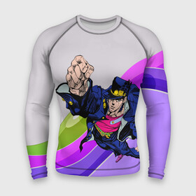 Мужской рашгард 3D с принтом Jojo Jotaro в Рязани,  |  | adventure | anime | bizzare | jo jo | jojo | logo | manga | аниме | араки | ахегао | джо | джо джо | джоджо | жижа | жожа | жожо | йойо | лого | манга | мульт | мультфильм | отаку | сериал | символ | хирохико | юри | яой