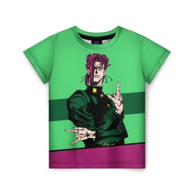 Детская футболка 3D с принтом Jojo Kakyoin в Рязани, 100% гипоаллергенный полиэфир | прямой крой, круглый вырез горловины, длина до линии бедер, чуть спущенное плечо, ткань немного тянется | adventure | anime | bizzare | jo jo | jojo | logo | manga | аниме | араки | ахегао | джо | джо джо | джоджо | жижа | жожа | жожо | йойо | лого | манга | мульт | мультфильм | отаку | сериал | символ | хирохико | юри | яой