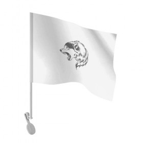 Флаг для автомобиля с принтом Волк с шевелюрой в Рязани, 100% полиэстер | Размер: 30*21 см | волк | шевелюра