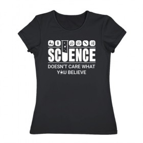 Женская футболка хлопок с принтом Science (dark) в Рязани, 100% хлопок | прямой крой, круглый вырез горловины, длина до линии бедер, слегка спущенное плечо | 