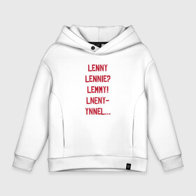 Детское худи Oversize хлопок с принтом Lenny в Рязани, френч-терри — 70% хлопок, 30% полиэстер. Мягкий теплый начес внутри —100% хлопок | боковые карманы, эластичные манжеты и нижняя кромка, капюшон на магнитной кнопке | red dead redemption 2 | в баре | ленни | миссия | напились | прикол | рдр | рдр2 | шутка