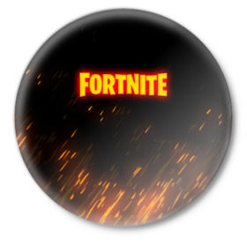 Значок с принтом FORTNITE FIRE в Рязани,  металл | круглая форма, металлическая застежка в виде булавки | Тематика изображения на принте: 2019 | armor | armour | cybersport | esport | fire | fortnite | game | llama | logo | броня | игра | киберспорт | лама | симулятор строительства | строительство | фиолетовый | фирменные цвета | фортнайт