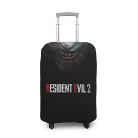 Чехол для чемодана 3D с принтом Resident Evil 2 в Рязани, 86% полиэфир, 14% спандекс | двустороннее нанесение принта, прорези для ручек и колес | 2 | 2019 | dark | evil | game | horror | resident | zombie | зомби | зубы | игра | кровь | лого | обитель зла | ужас
