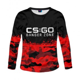 Женский лонгслив 3D с принтом CS:GO - Danger Zone в Рязани, 100% полиэстер | длинные рукава, круглый вырез горловины, полуприлегающий силуэт | asiimov | beast | counter | counter strike | counterstrike | cs go | cs:go | csgo | danger | global | hyper | offensive | strike | zone | азимов | гоу | контер | контр | контра | контрстрайк | страйк | сы пщ