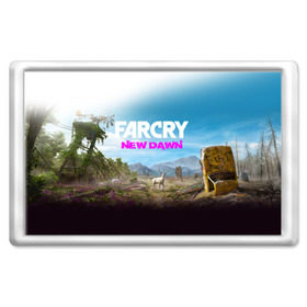 Магнит 45*70 с принтом FAR CRY NEW DAWN в Рязани, Пластик | Размер: 78*52 мм; Размер печати: 70*45 | action | far cry | far cry new dawn | game | gamer | montana | player | shooter | usa | врата эдема | знак | игра | культ | секта | символ | символика | шутер | эдем