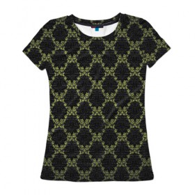 Женская футболка 3D с принтом Victorian - 36577512ik в Рязани, 100% полиэфир ( синтетическое хлопкоподобное полотно) | прямой крой, круглый вырез горловины, длина до линии бедер | Тематика изображения на принте: 36577512ik | black | gothic | gray | green | lace | pattern | style | texture | victorian | wallpaper | викторианский | готика | зеленый | кружево | обои | серый | стиль | текстура | черный