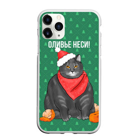 Чехол для iPhone 11 Pro Max матовый с принтом Кот хочет кушот в Рязани, Силикон |  | кот | кушот | новый год | оливье | толстый кот