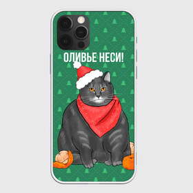 Чехол для iPhone 12 Pro Max с принтом Кот хочет кушот в Рязани, Силикон |  | кот | кушот | новый год | оливье | толстый кот