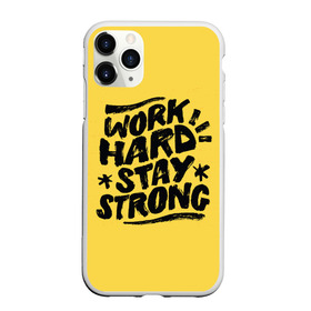 Чехол для iPhone 11 Pro матовый с принтом Work hard в Рязани, Силикон |  | мода | мотивация | настроения | позитив | прикол | пятна | тренд | яркие