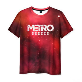 Мужская футболка 3D с принтом Metro Exodus в Рязани, 100% полиэфир | прямой крой, круглый вырез горловины, длина до линии бедер | 2019 | 2033 | exodus | game | logo | metro | red | апокалипсис | игра | исход | красный | лого | метро | сталкер