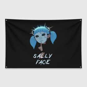 Флаг-баннер с принтом Sally Face (6) в Рязани, 100% полиэстер | размер 67 х 109 см, плотность ткани — 95 г/м2; по краям флага есть четыре люверса для крепления | face | fisher | larry johnson | mask | sally | sally face | sally fisher | демоны | духи | маска | призраки | салли | салли фейс | салли фишер | фейс