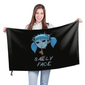 Флаг 3D с принтом Sally Face (6) в Рязани, 100% полиэстер | плотность ткани — 95 г/м2, размер — 67 х 109 см. Принт наносится с одной стороны | face | fisher | larry johnson | mask | sally | sally face | sally fisher | демоны | духи | маска | призраки | салли | салли фейс | салли фишер | фейс