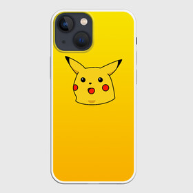 Чехол для iPhone 13 mini с принтом Покемоны. Удивленный Пикачу в Рязани,  |  | meme | pika pika | pikachu | мем | открытый рот | пика пика | пикачу | покемон | поражен | удивление | шок