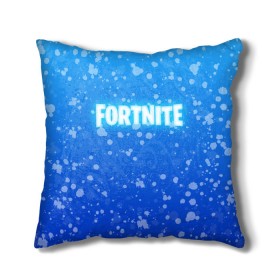 Подушка 3D с принтом FORTNITE WINTER ROYALE в Рязани, наволочка – 100% полиэстер, наполнитель – холлофайбер (легкий наполнитель, не вызывает аллергию). | состоит из подушки и наволочки. Наволочка на молнии, легко снимается для стирки | 